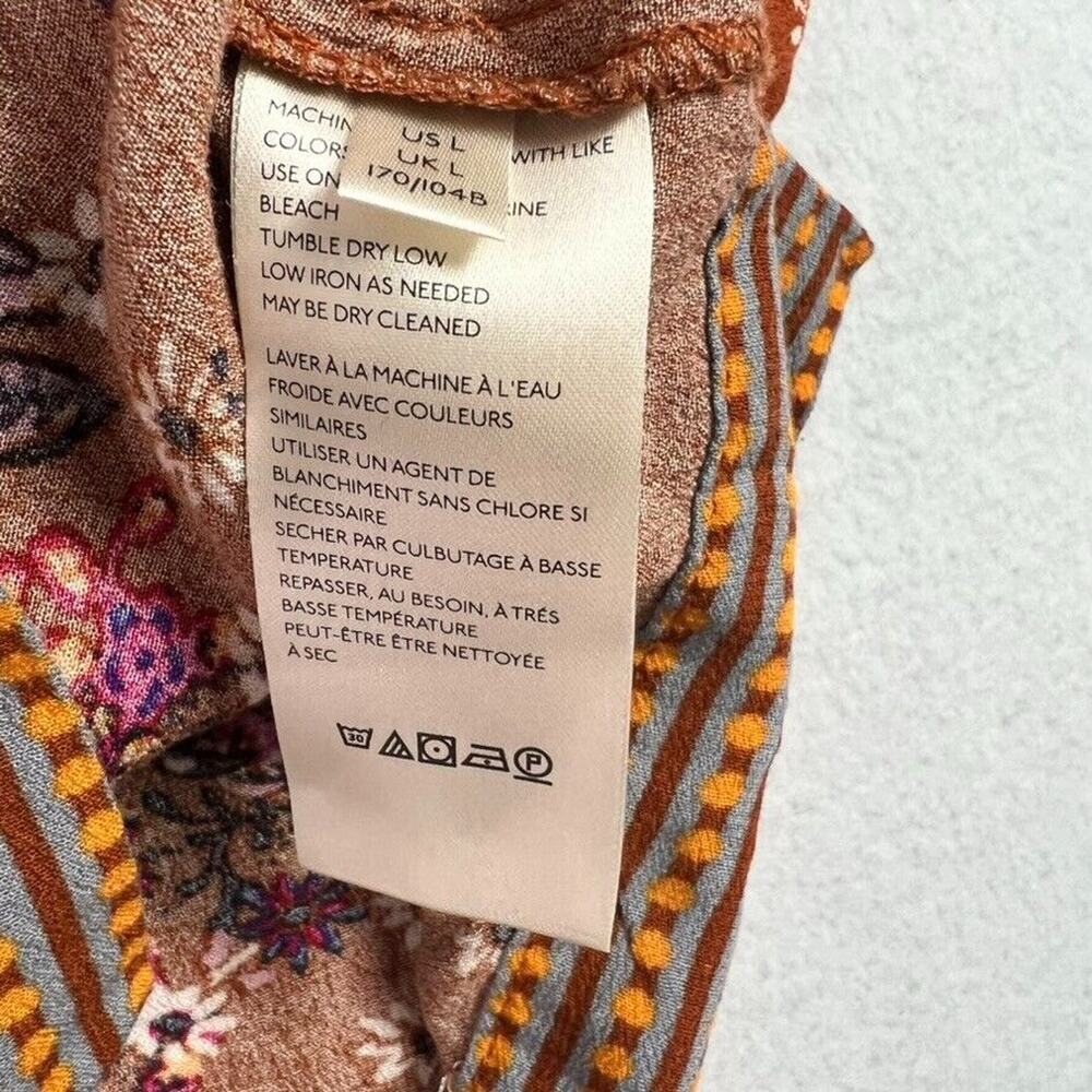 Free People Floral Boxy Peasant Boho Blouse in Rust - Picture 10 of 11